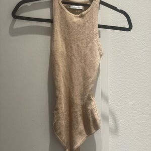 Abercrombie & Fitch Beige Ribbed Top